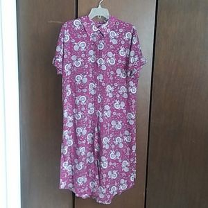 Print button down tunic